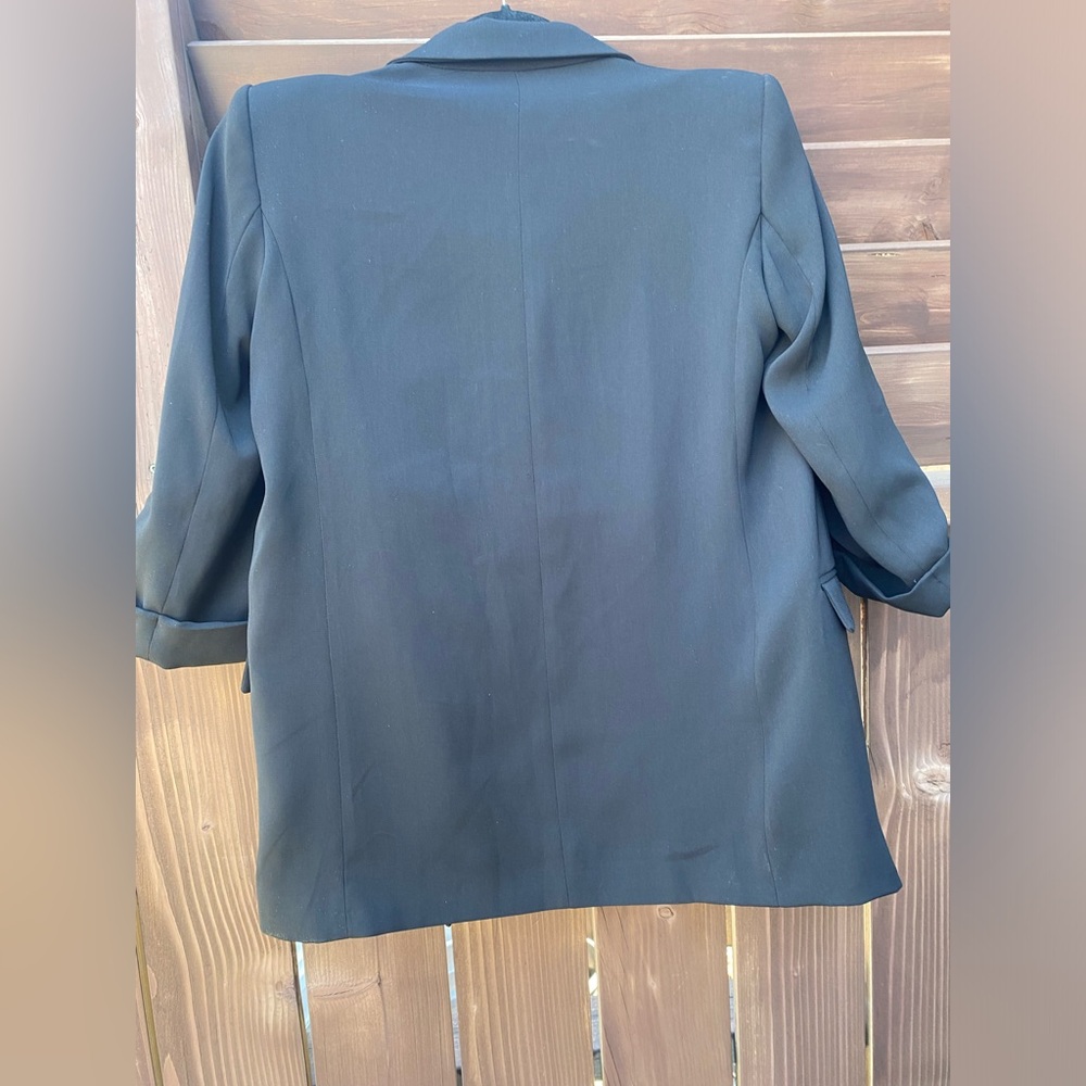 Zara black blazer Padded Shoulder Womens size M - Picture 3 of 9
